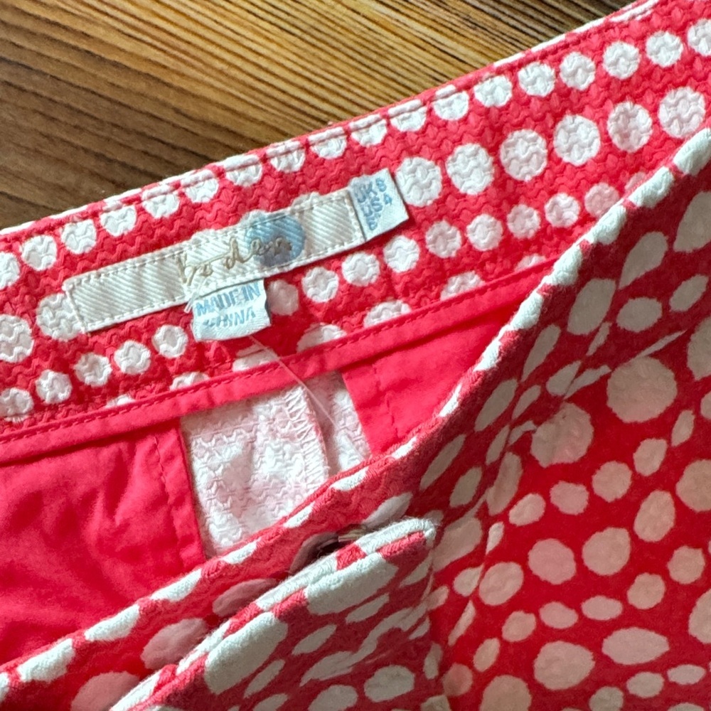 Boden Richmond Shorts Pink & White Polka Dot Cotton Summer size 4 - Picture 3 of 7
